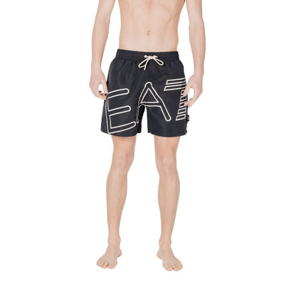 Black Polyester Swim Short