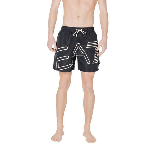 Black Polyester Swim Short