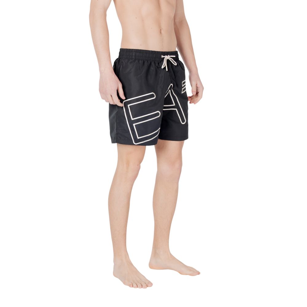 Black Polyester Swim Short
