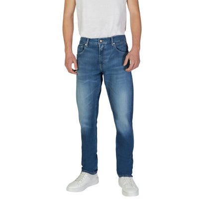 Blue Cotton Slim Fit Jean