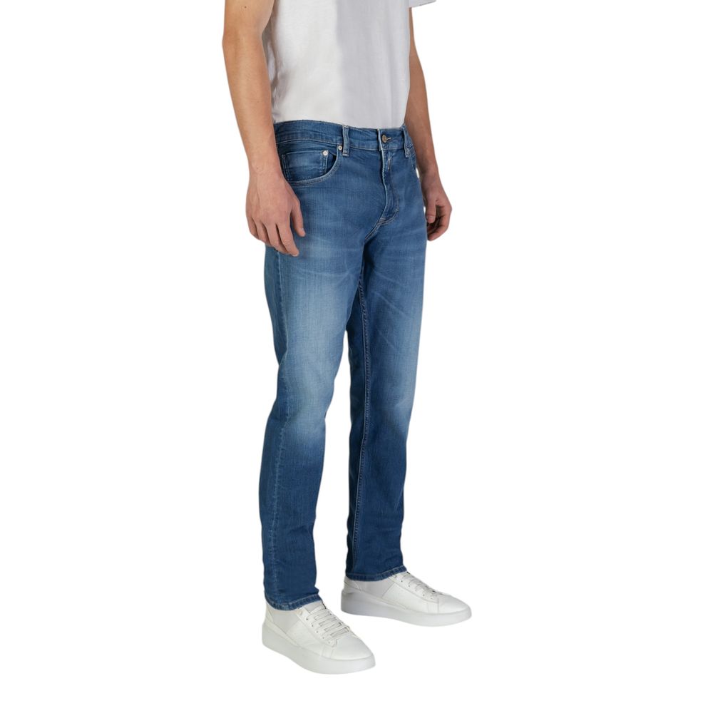 Blue Cotton Slim Fit Jean