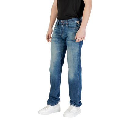 Blue Cotton Relaxed Fit Jean