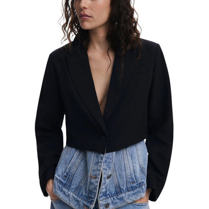 Black Cotton Blazer