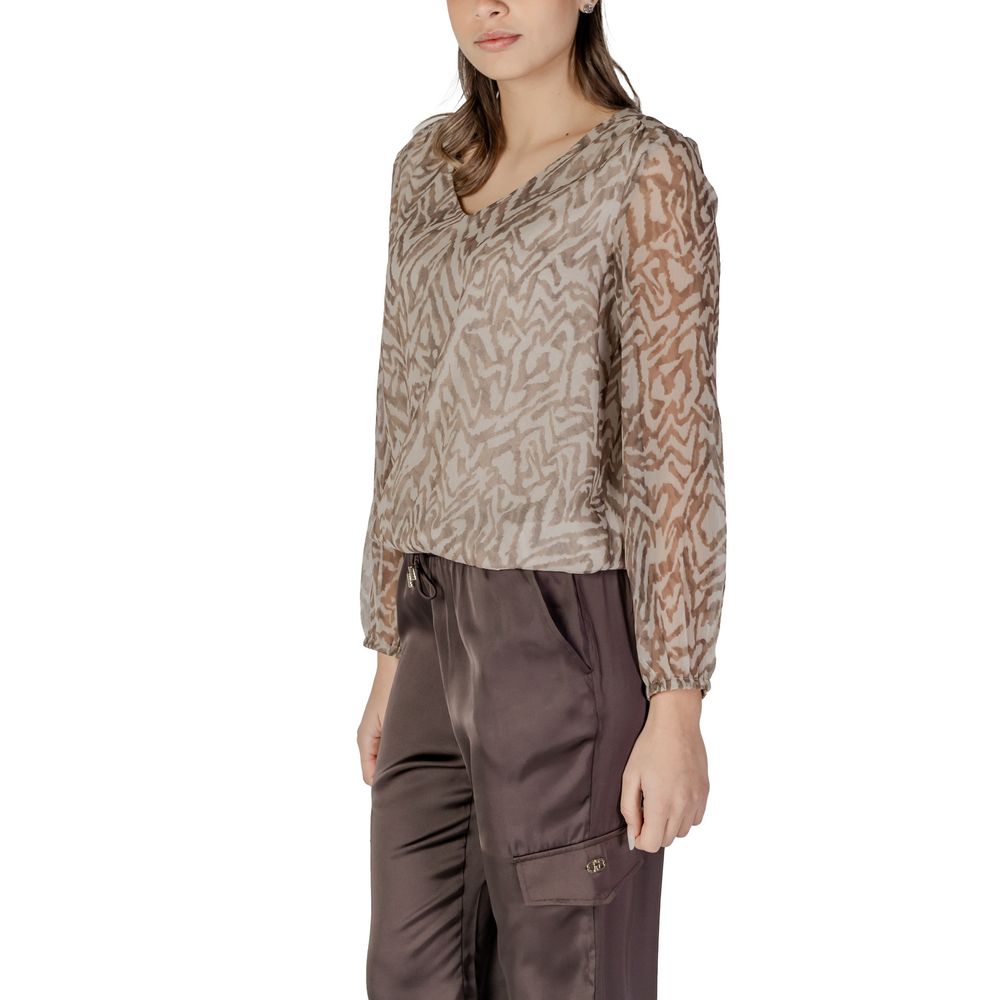 Beige Polyester Blouse