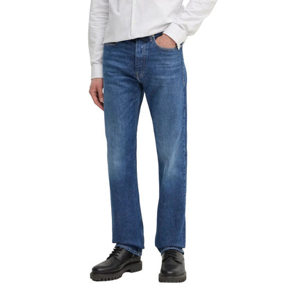 Blue Cotton Relaxed Fit Jean