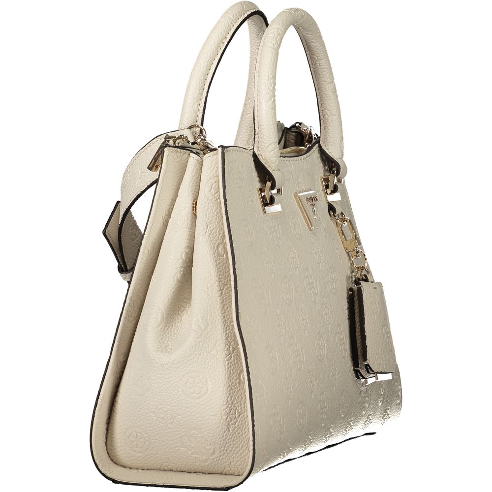 Beige Polyethylene Women Handbag