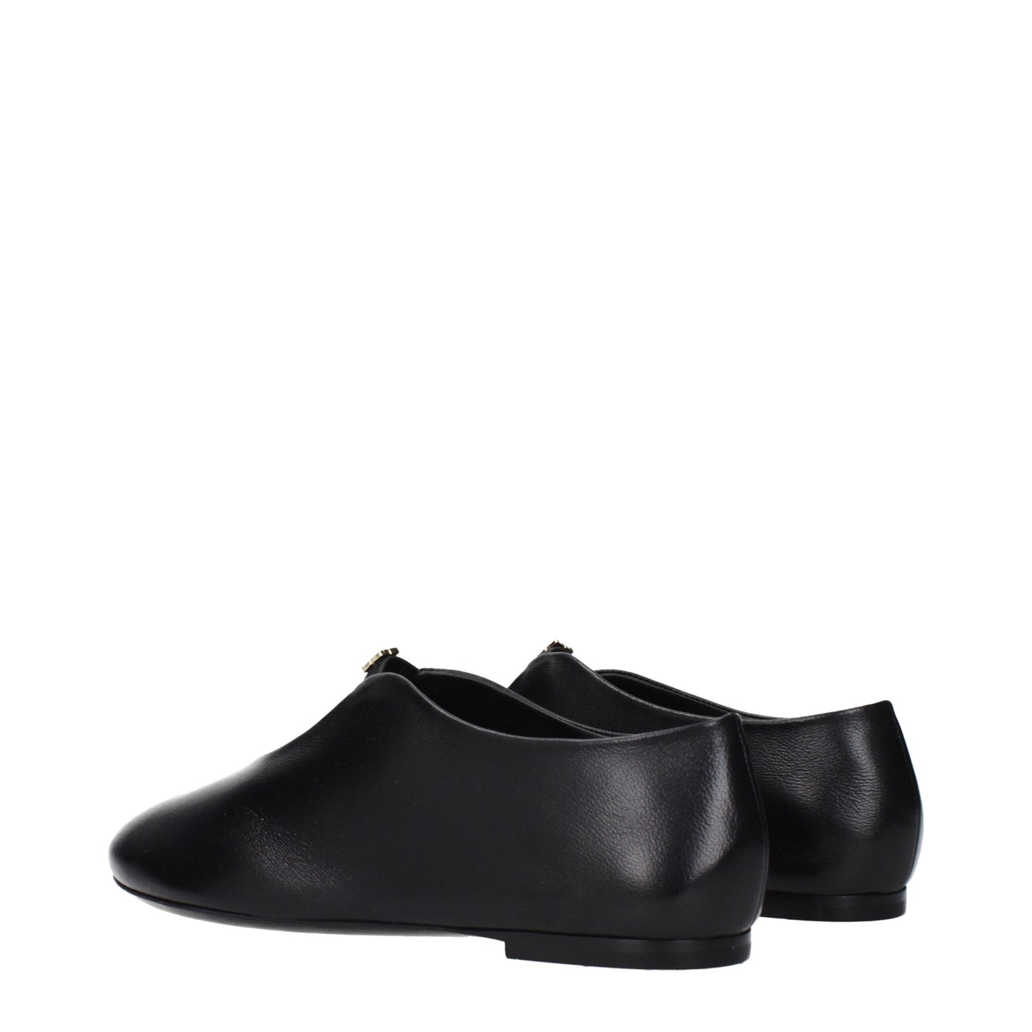 Black Leather Ballet Flats