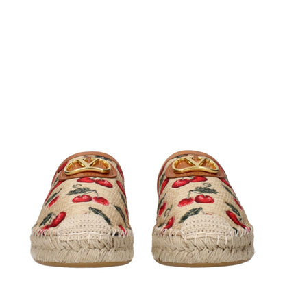 Beige Raffia Slippers Sandals