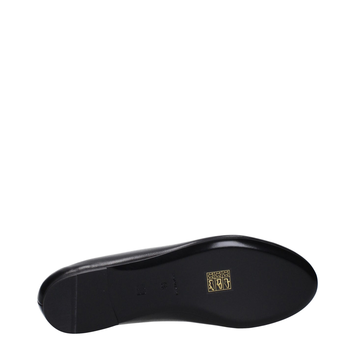 Black Leather Ballet Flats