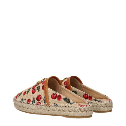 Beige Raffia Slippers Sandals