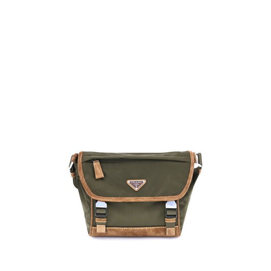 Re-Nylon and leather medium Shoulder Bag