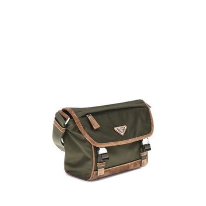 Re-Nylon and leather medium Shoulder Bag