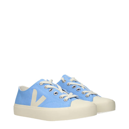 Light Blue Fabric Low Tops