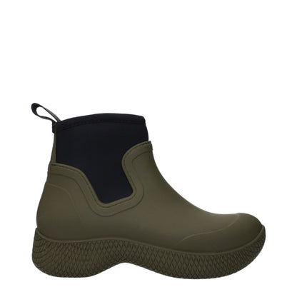 Green Cotton Ankle Boots