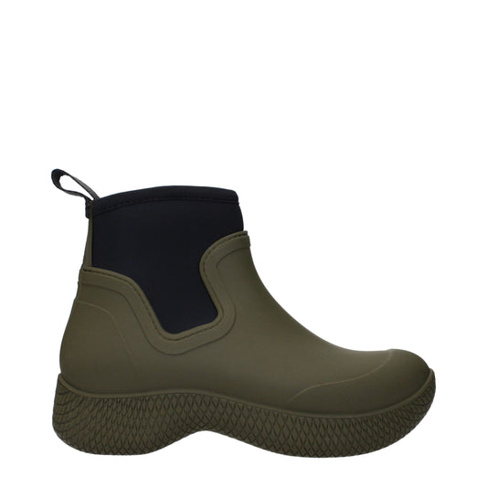 Green Cotton Ankle Boots