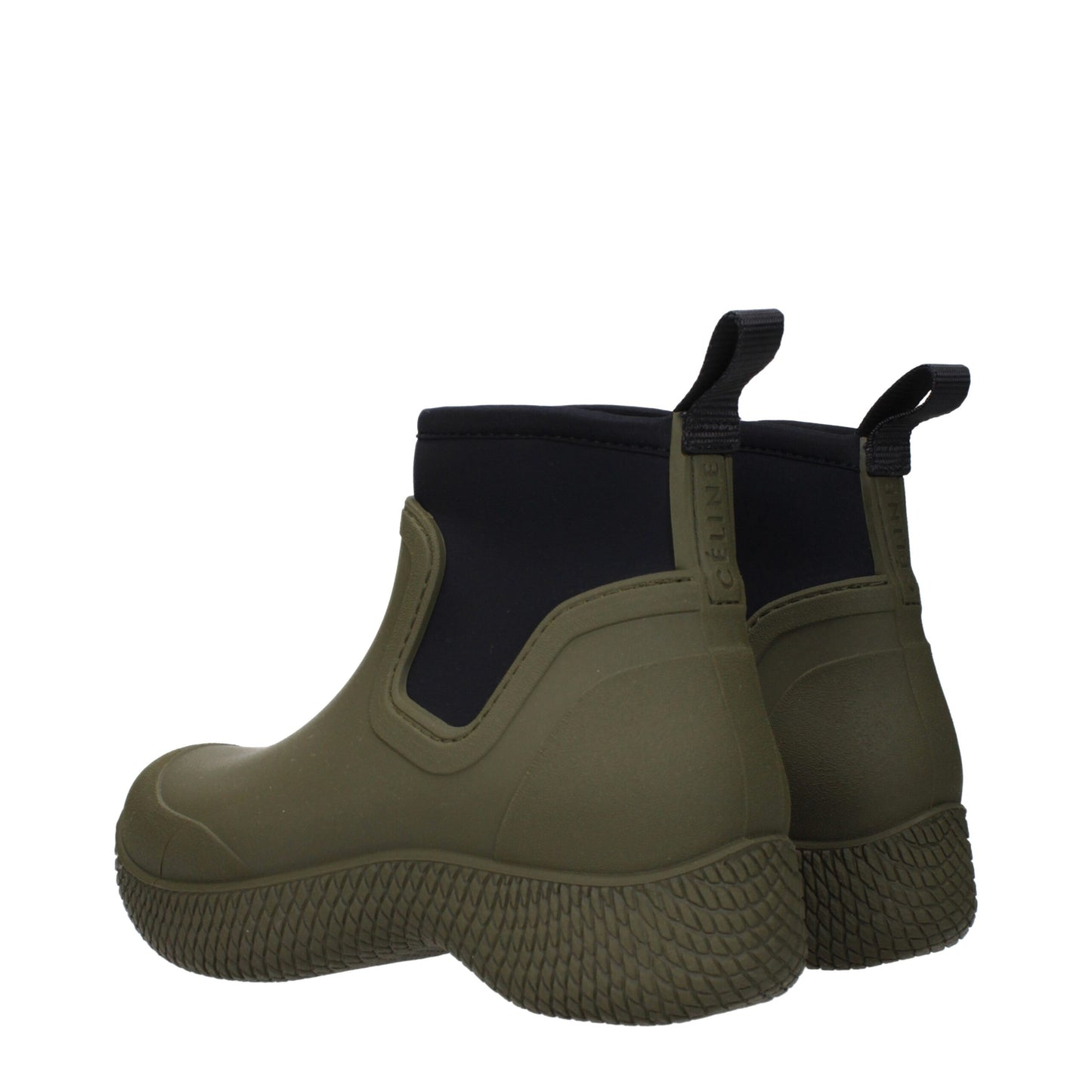 Green Cotton Ankle Boots