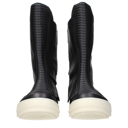 Black Leather Ankle Boots