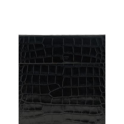 Crocodile print leather Pouch
