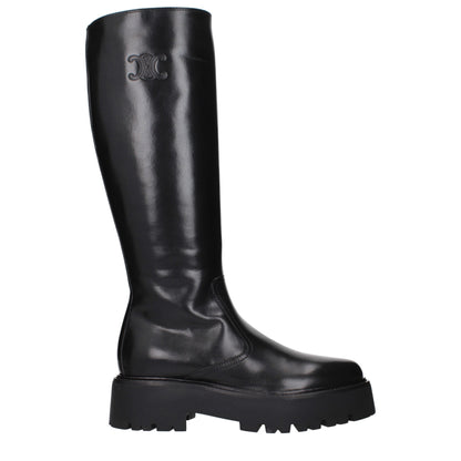 Black Leather Ankle Boots