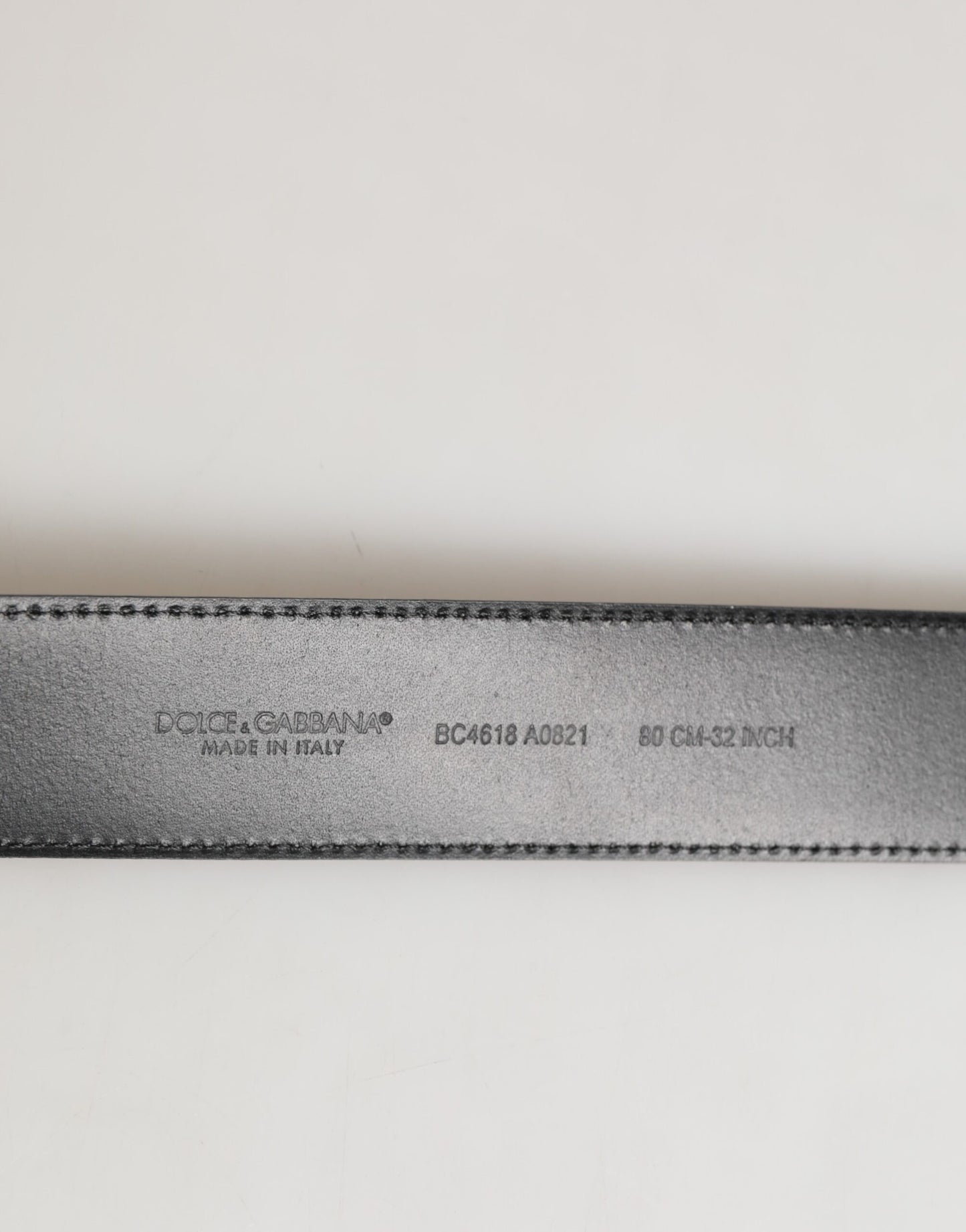 Black Leather Classic Metal Logo Buckle Belt