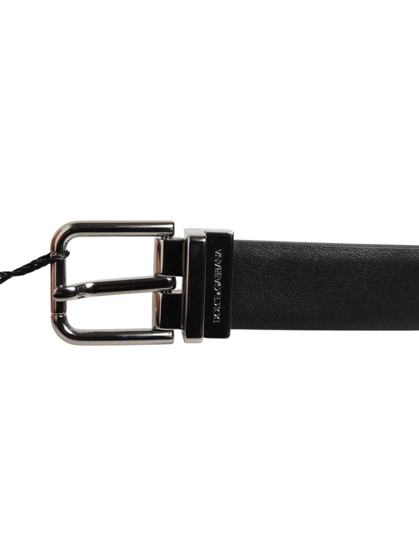 Black Leather Studded Silver-Tone Buckle Belt