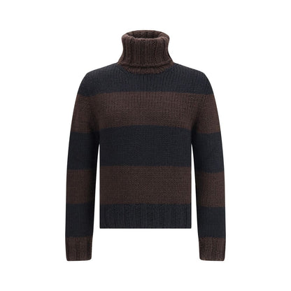 Striped Wool-Blend Turtleneck