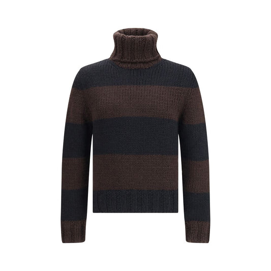 Striped Wool-Blend Turtleneck
