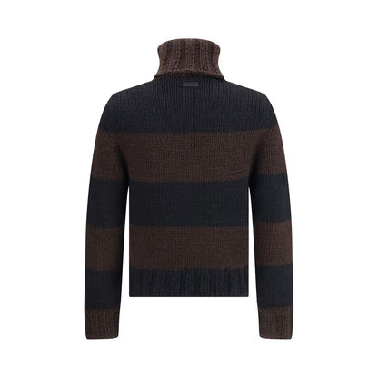 Striped Wool-Blend Turtleneck