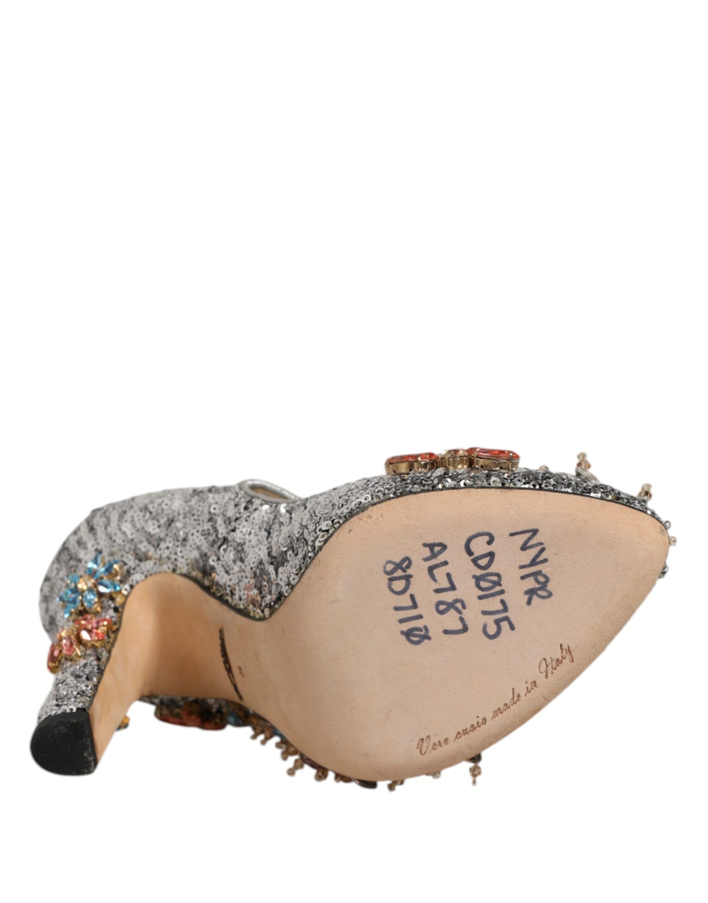 Silver Sequin Crystal Mary Janes Pumps Shoes