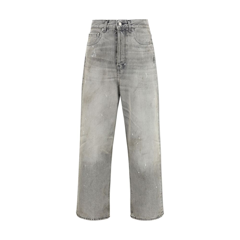 Grey straight-leg Jeans