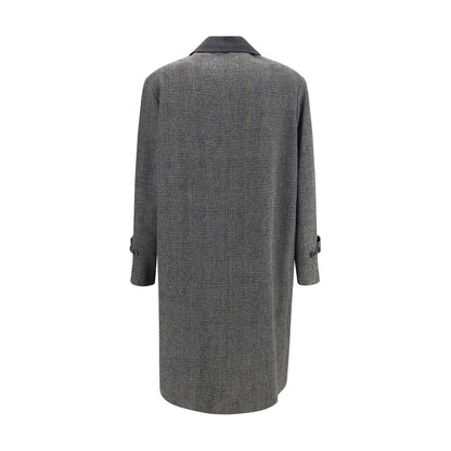 Single-breasted coat in virgin wool blend