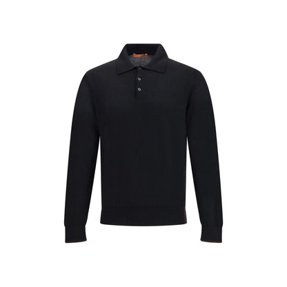 Knitted Long Sleeved Polo Shirt
