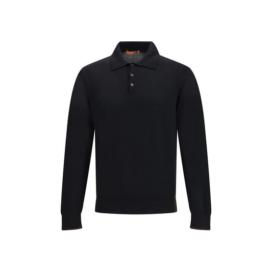 Knitted Long Sleeved Polo Shirt