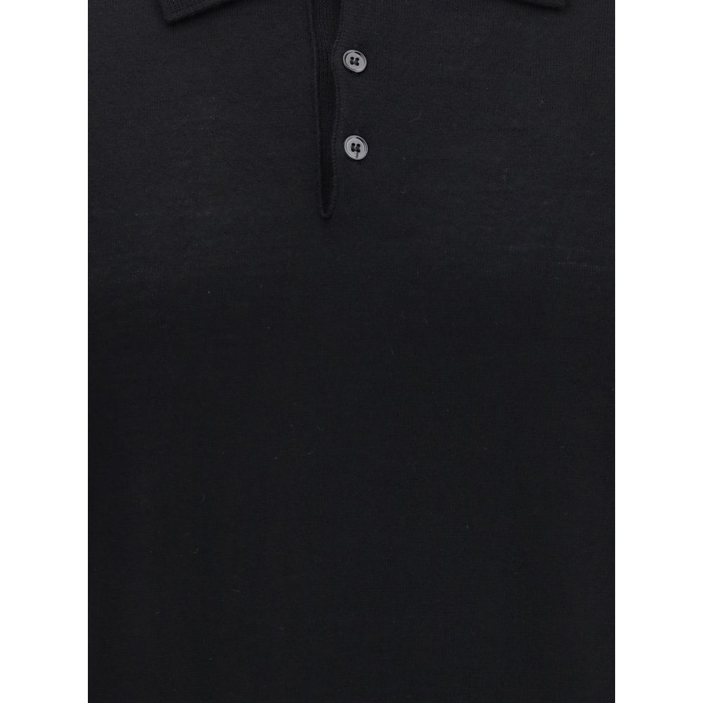 Knitted Long Sleeved Polo Shirt