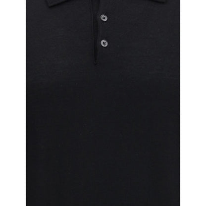 Knitted Long Sleeved Polo Shirt