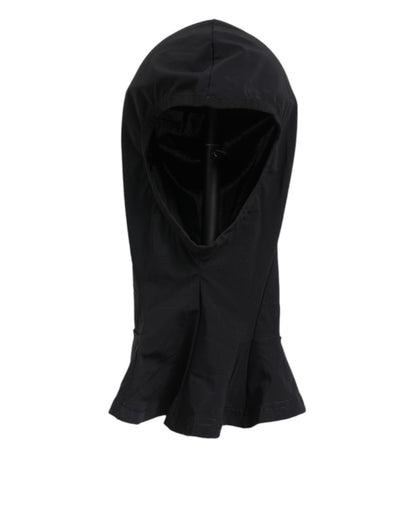Black Nylon Elastane Balaclava Hood Face Cover Hat
