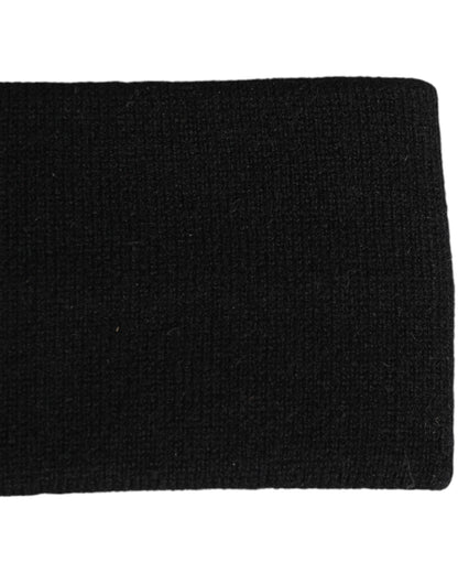 Black Cashmere Headband Knitted Cap One Size Men Hat