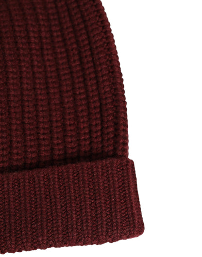 Brown Cashmere Knitted Beanie Capello Men One Size Hat