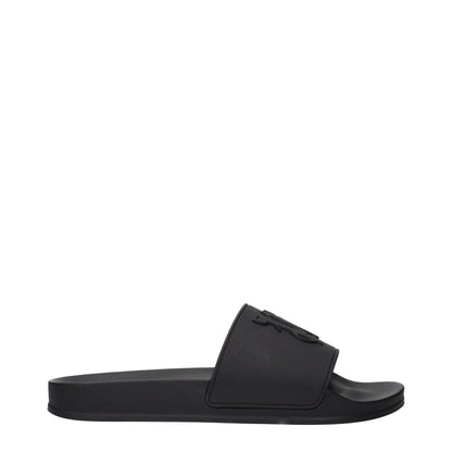 Black Cotton Slippers Sandals