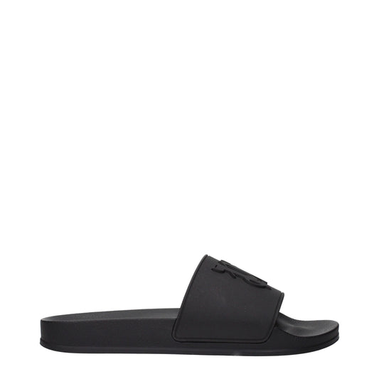 Black Cotton Slippers Sandals