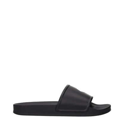 Black Cotton Slippers Sandals
