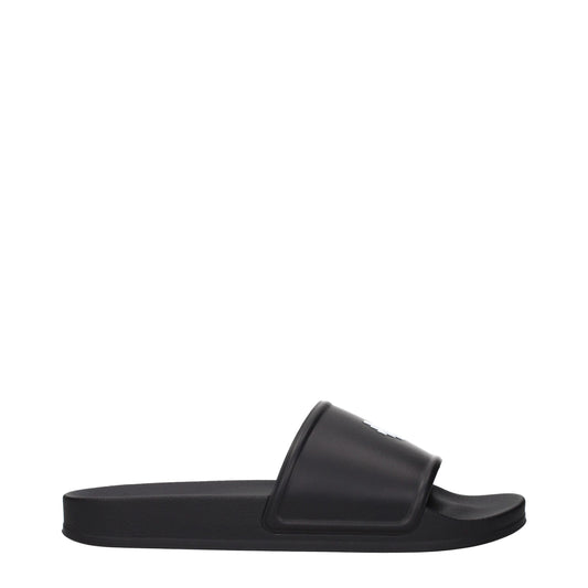 Black Cotton Slippers Sandals