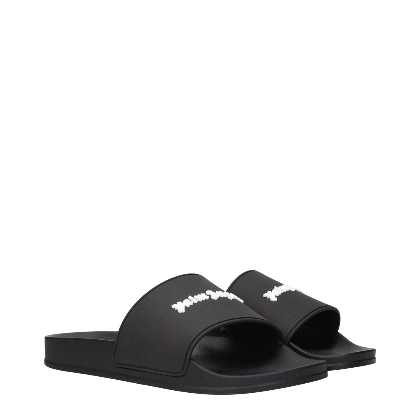 Black Cotton Slippers Sandals
