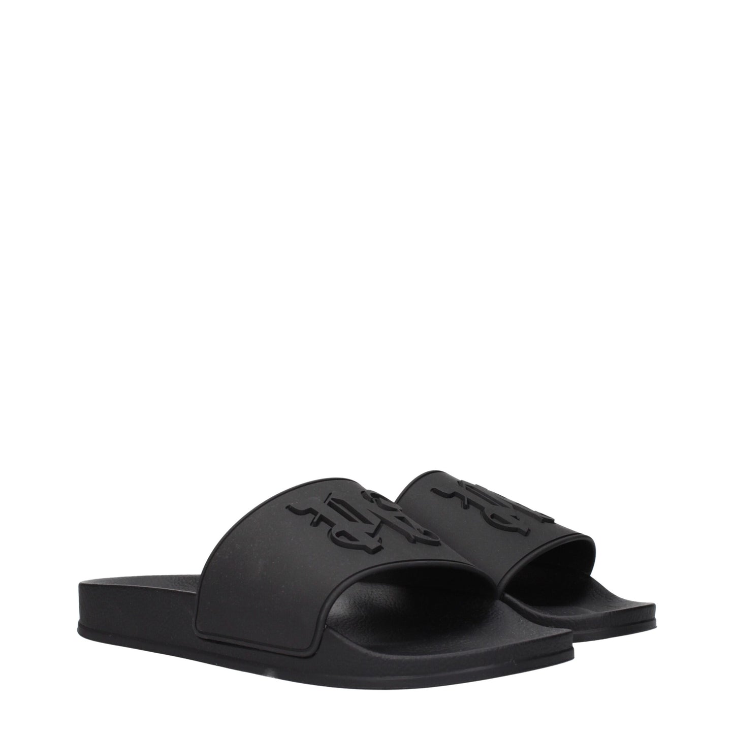 Black Cotton Slippers Sandals