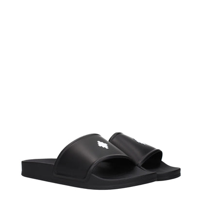 Black Cotton Slippers Sandals
