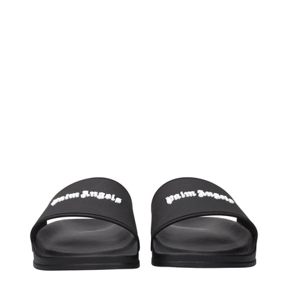 Black Cotton Slippers Sandals