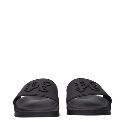 Black Cotton Slippers Sandals