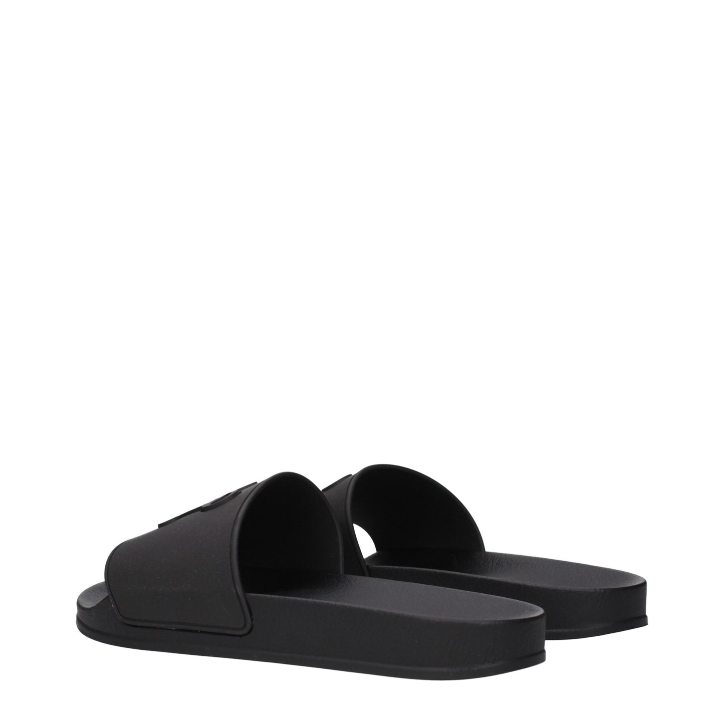Black Cotton Slippers Sandals
