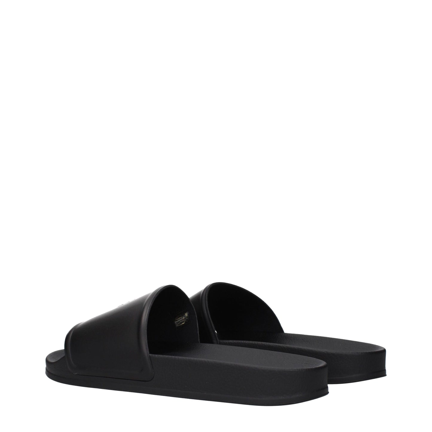 Black Cotton Slippers Sandals