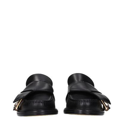Black Leather Slip-On Loafers